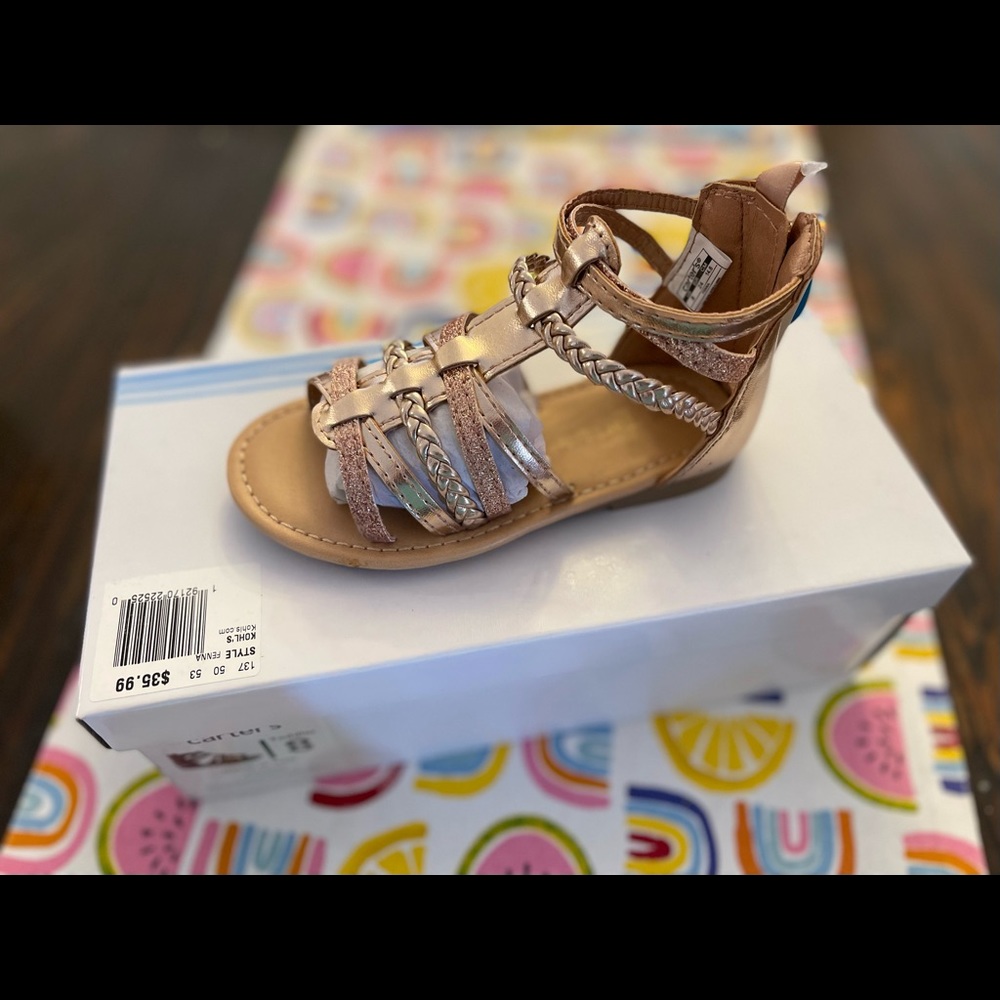 NEW Rose gold toddlers gladiator sandals